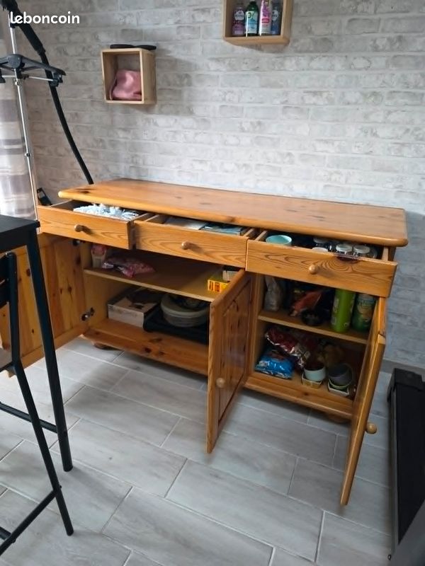 🪵 Buffet en pin massif 150 x 50 cm bon état général (image 3)