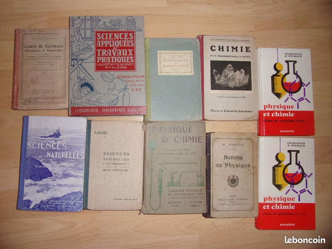 Lots anciens livres d'école: Sciences Nat. Physique chimie , Zoologie (image 1)
