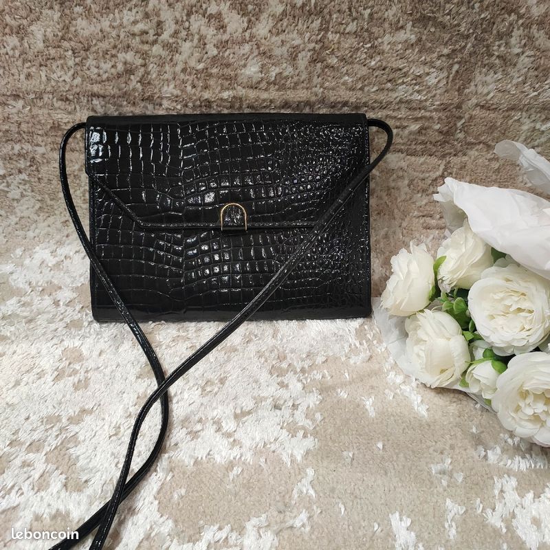 Pochette Sac En Croco Vintage Sac Pochette Sac à Main Croco Rétro