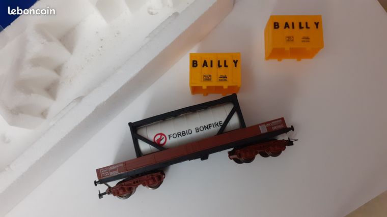 Lot De 5 Wagons Marchandises Jouef – Plat – Modélisme Ferroviaire (Sans Boîte)