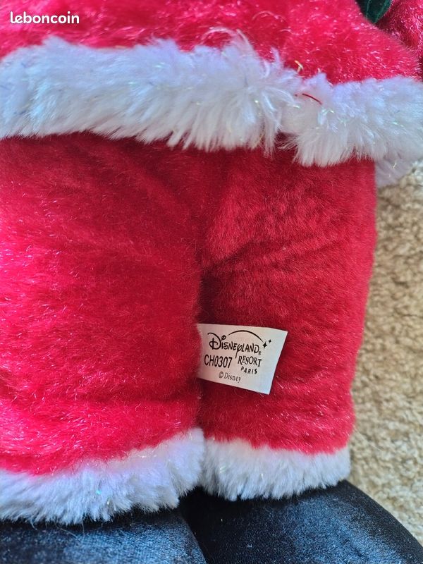 Peluche doudou Mickey père noël avec grelot grand format - Disney Disneyland Paris (image 5)