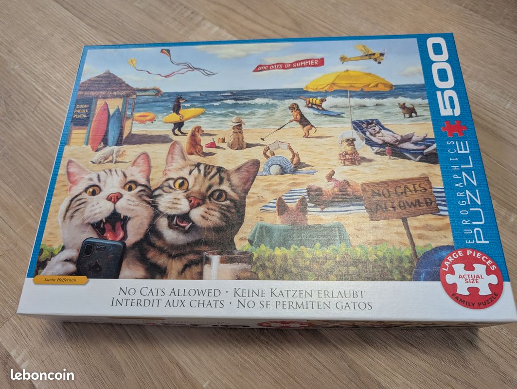 Puzzle 500 pièces "Interdit aux chats" (image 1)