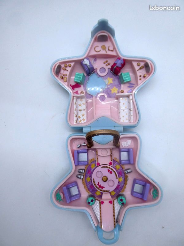 Maison Polly Pocket Blue Star Bluebird 1992 – Avec 2 Figurines, Bon état