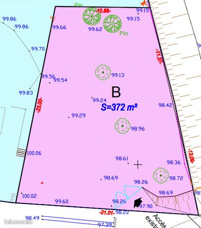 Terrain 372 m² Castries