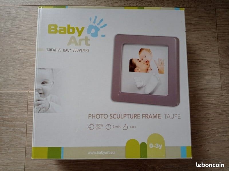 Photo sculpture frame taupe Baby art kit empreintes bébé (image 2)