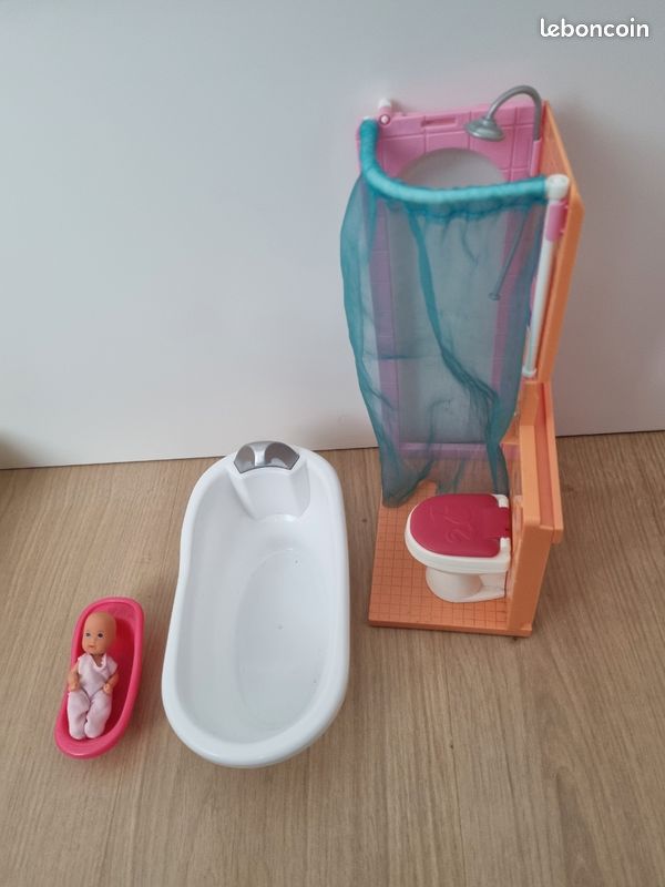 Abaodam – Toilettes Miniatures Pour Poupées – Accessoire Salle De Bain Réaliste – Plastique Réutilisable – Dimensions 8x7,3x4,2 Cm