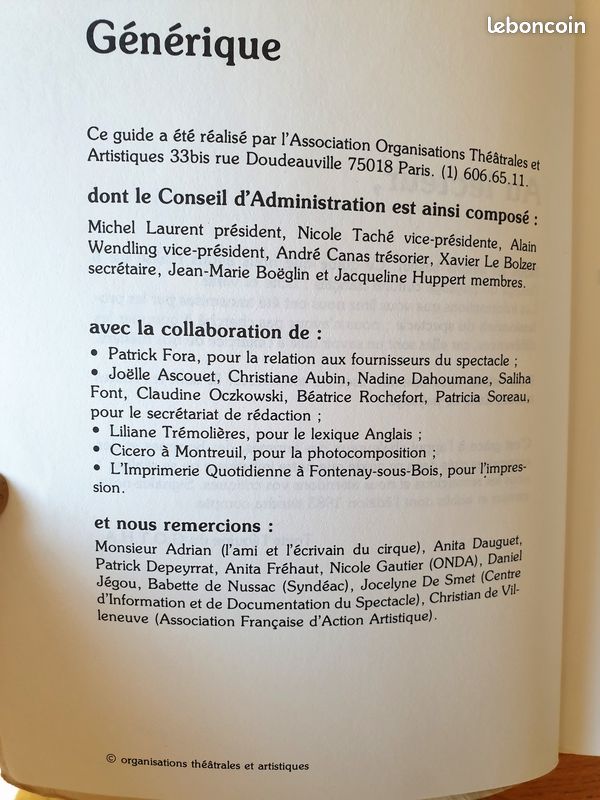 Guide des organisations théâtrales et artistiques 1982 (image 2)