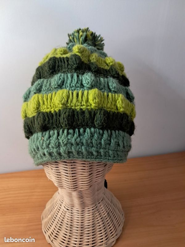 Bonnet femme hiver 100% laine fait main tu (image 3)