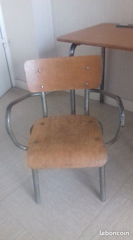 Chaise et bureau enfant vintage annee 60 (image 1)