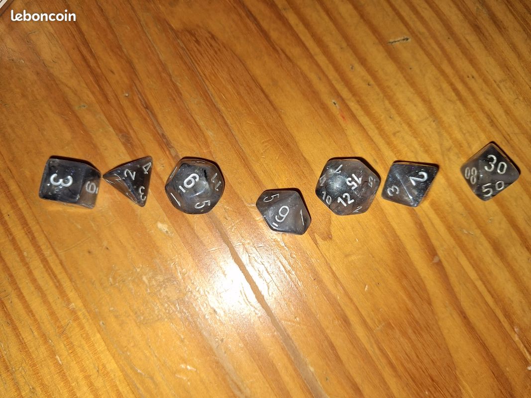 Set 7 dés JDR D4 D6 D8 D10x2 D12 D20 (image 2)