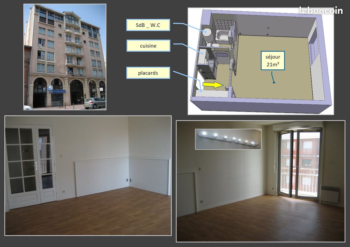 Appartement 1 pièce 29 m² · à Toulouse · 29 m² · 526 €