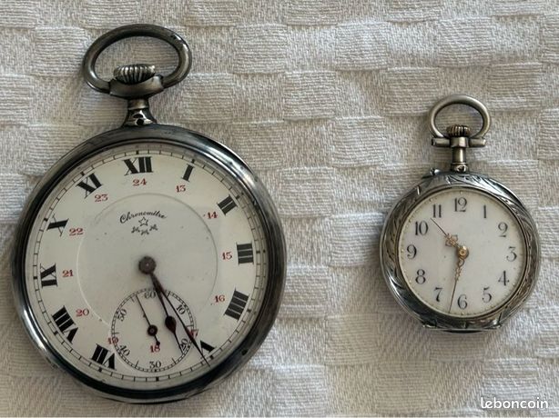 Montre Gousset Ancienne En Argent Massif - Début 1900 - VENDUE POUR PIÈCES (balancier OK)
