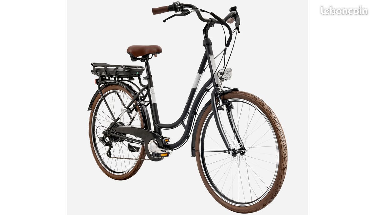 Vélo de ville électrique adulte E-City 50 NOIR NAKAMURA (image 1)