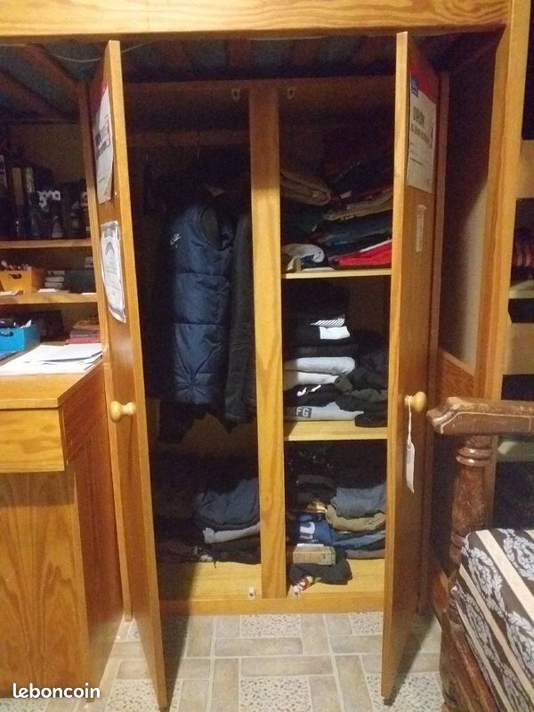 Lit avec bureau et armoire (image 3)