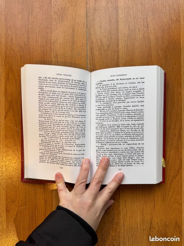 Anna Karenine Tolstoi 3 volumes reliure rouge dorée Cercle Bibliophile bon état (image 9)