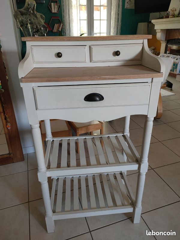 Meuble console/bureau blanc (image 1)