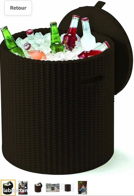 Keter Cool Stool Fridge Glacière/table d'appoint Multifunctional, Cappuccino (image 9)