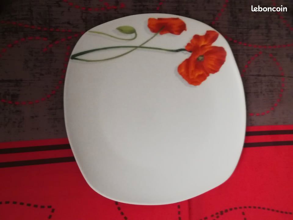 13 assiettes porcelaine décoratives Coquelicot (image 6)