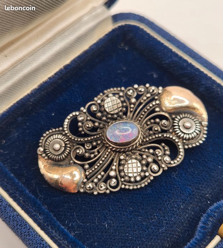 Broche En Argent 925 Ancienne - Vers 1910 - Style Vintage - Fabriquée En France