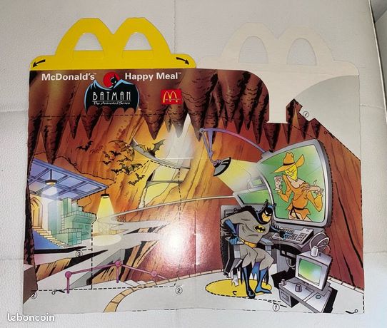Sac Papier Happy Meal McDonald's Batman Série Animée - 1995, Collection Vintage
