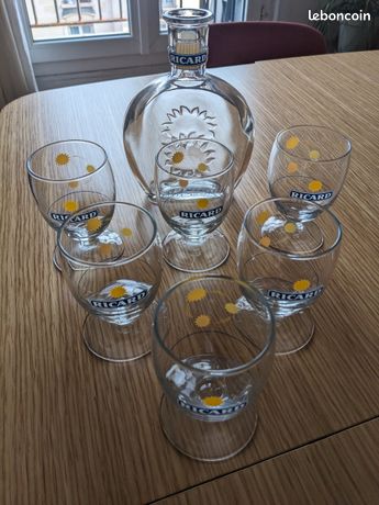 Lot Pastis 51 : Verres Ballon (6 à 10 Pièces) + Carafe – Vintage France – Très Bon état