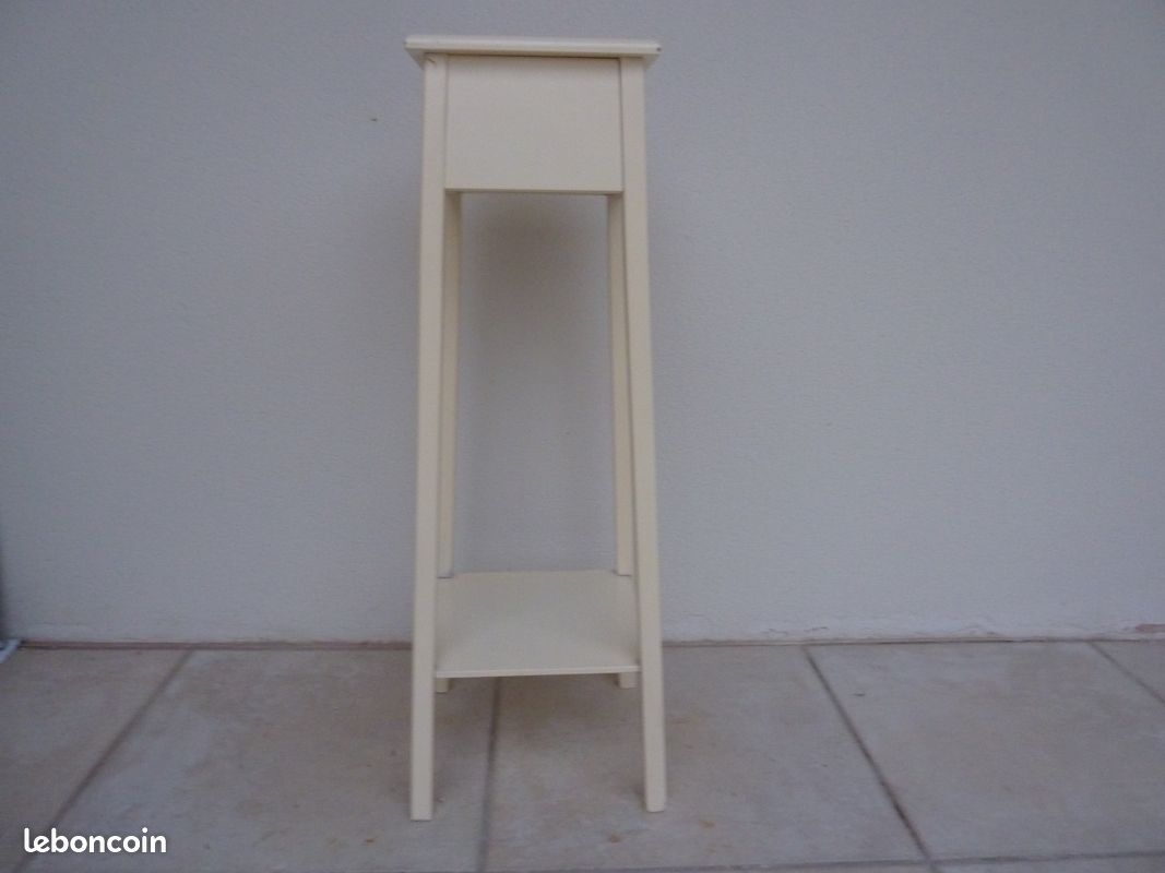 Guéridon sellette console beige en bois (image 1)