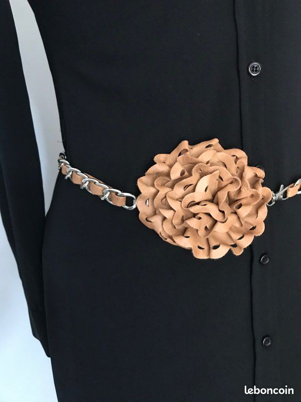 Ceinture à boucle fleur 80 cm- evaloire (image 1)