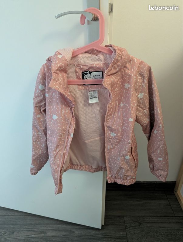 Veste imperméable coupe-vent Quechua 5/6 ans rose (image 1)