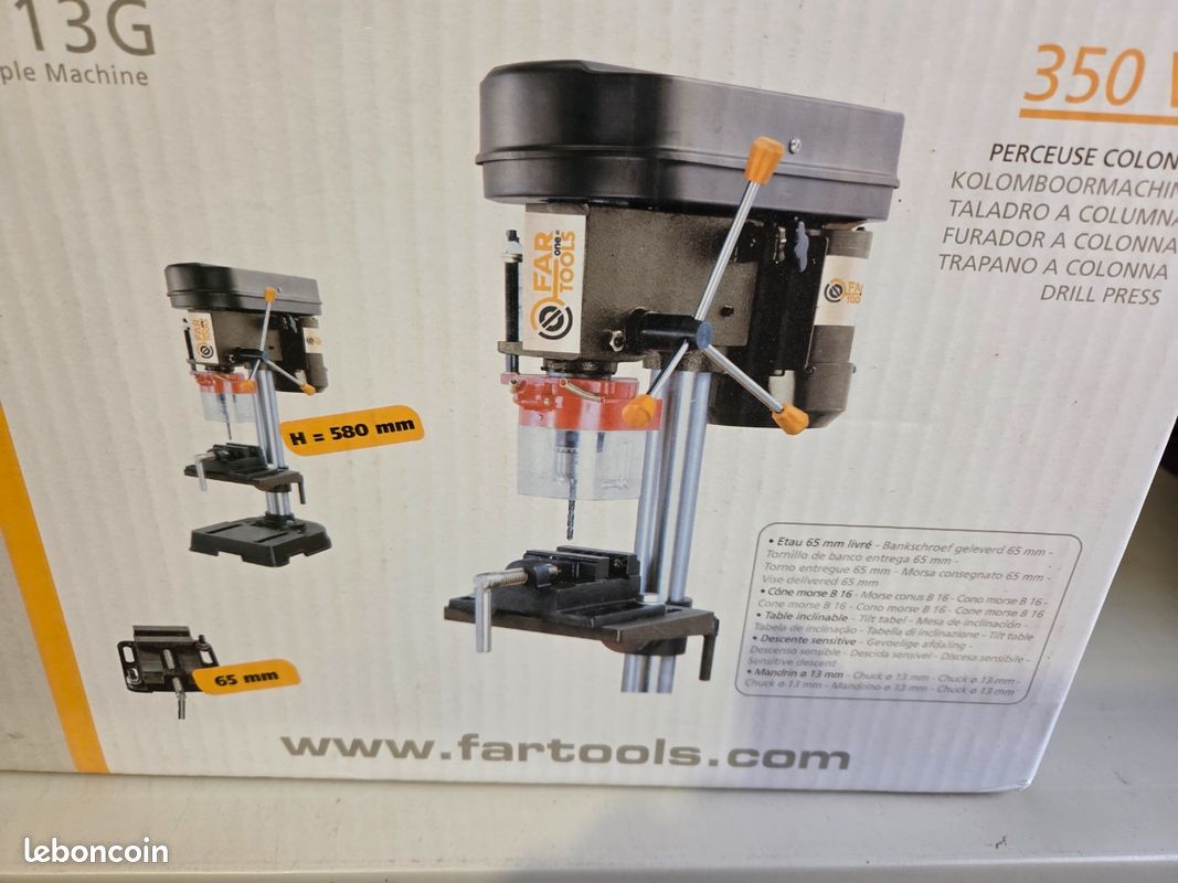 Neuf Perceuse à colonne, Perceuse d'établi P 13G - 350W FAR TOOLS (image 3)