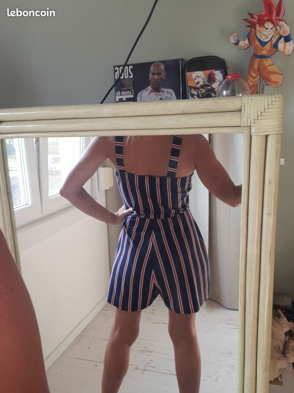 Combishort bleu rayé blanc et rouge Jennyfer Taille M kanou42 (image 3)