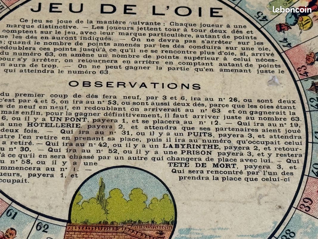 Ancien Jeu De Société En Bois - Jeu De Dames Complet + Jeu De L'oie Vintage