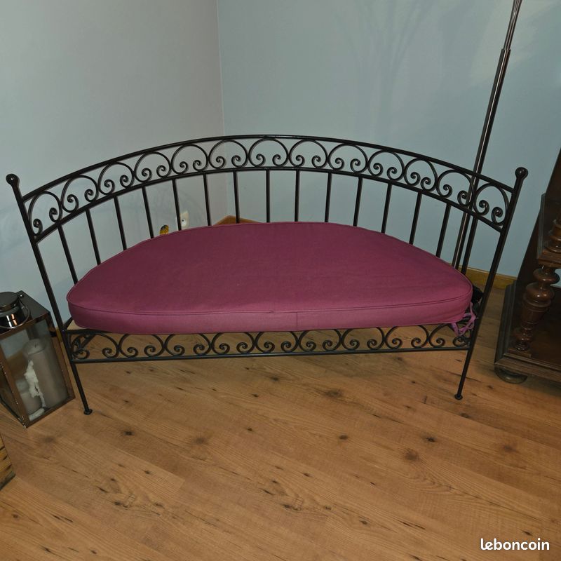 Banquette fer forgé demie lune (image 2)