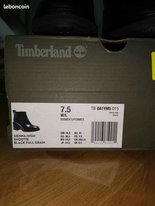 Boots Timberland sienna high shootie noires 38,5 très bon état