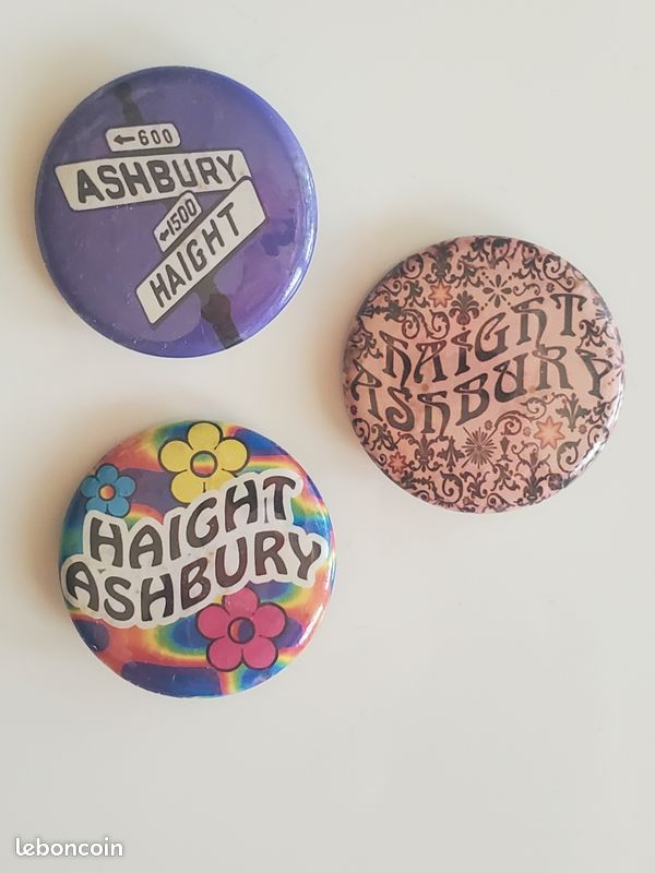 3 Badges/pins assortis du quartier Haight Ashbury de San Francisco (image 2)