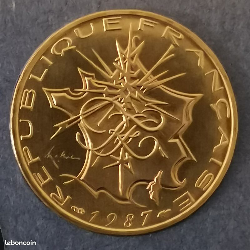 10 francs mathieu 1987 bu tranche a issue du coffret / decoloration / unc france (image 1)