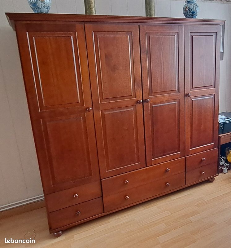 Armoire 4 portes bois massif (image 1)