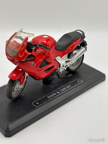 Miniature Moto BMW K 1200 RS - Minichamps 1/18 - Bleue - Collection - Excellent état