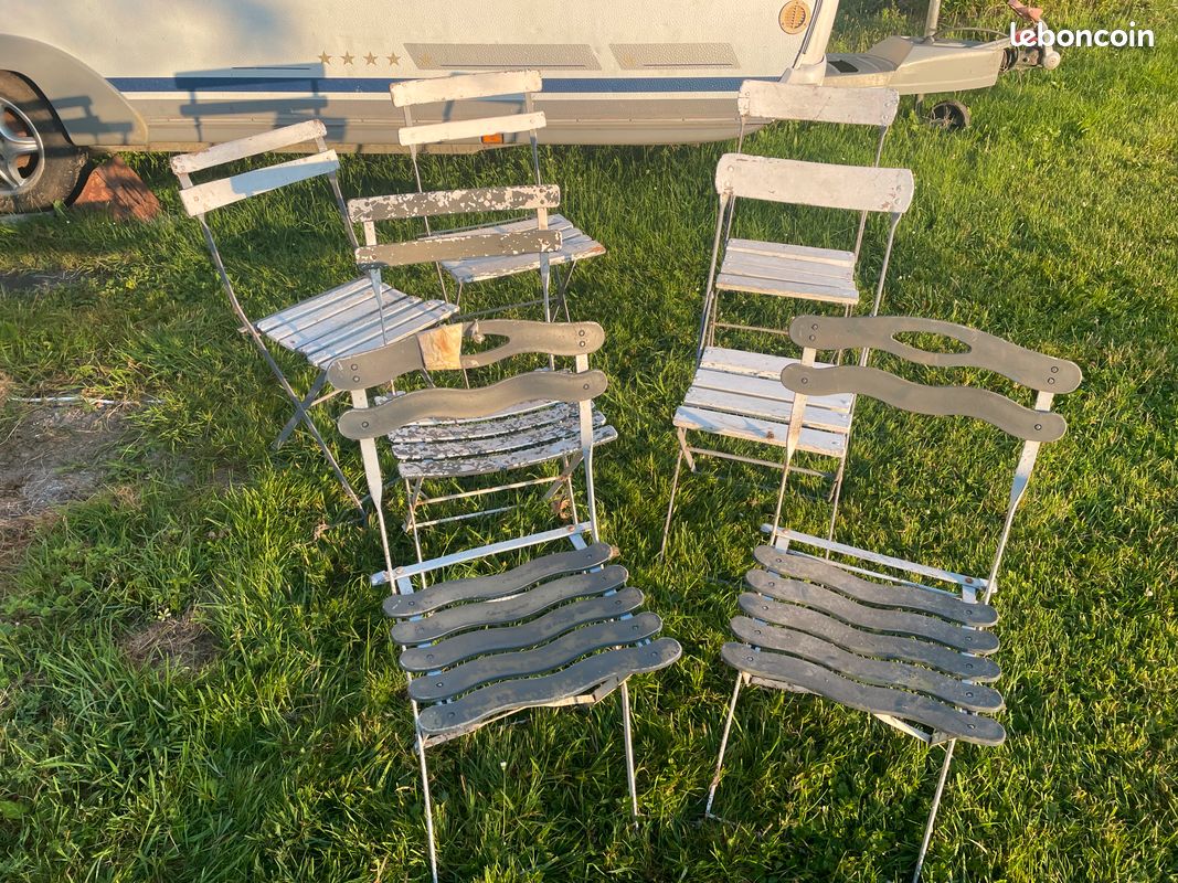 Chaises pliantes métal vintage (image 1)