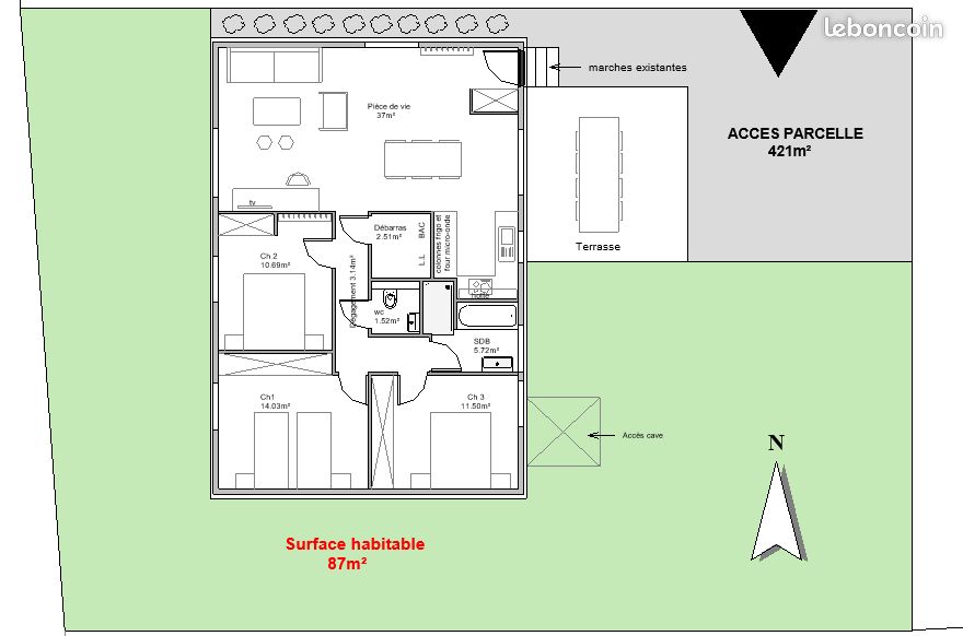 Maison 5 pièces 87 m² · à Nort-sur-Erdre · 87 m² · 198 000 €