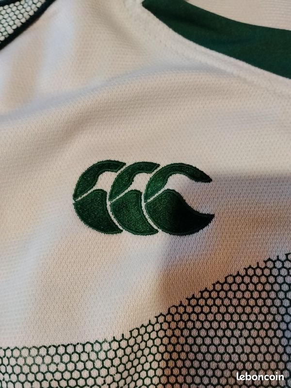Maillot De Rugby Irlande Domicile - Vert Et Blanc - Manches Longues - Pure Cotton