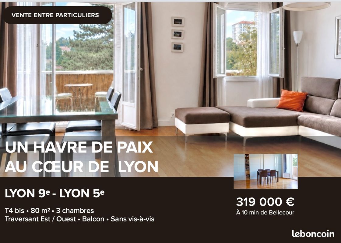 Appartement 4 pièces 80 m² · à Lyon · 80 m² · 319 000 €