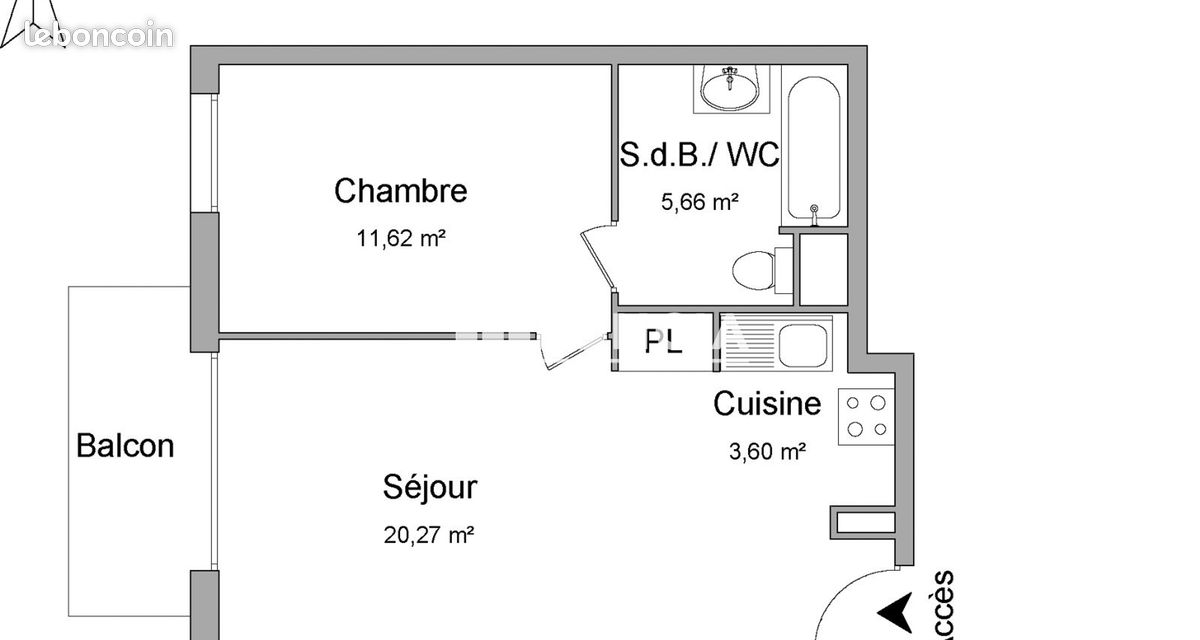 Appartement 2 pièces 41 m² · à Vauréal · 41 m² · 791 €/mois