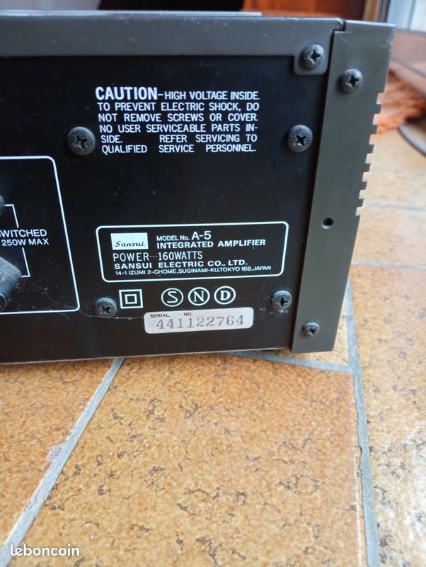 Ampli Sansui A-5 integrated amplifier (image 3)