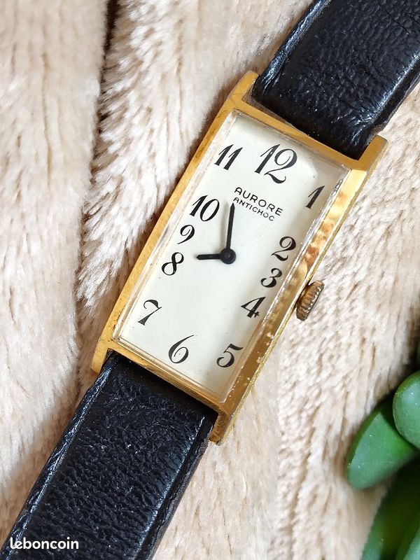 Montre Vintage Femme Aurore - Mécanique Manuelle, Cadran Argenté, étanche