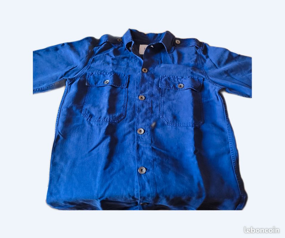 Chemise Homme SERGE BLANCO Bleue - Taille L - Coton - Excellent État - Occasion