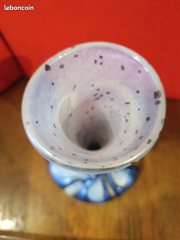 Très beau vase oignon signé par Michele LUZORO à Biot. Signé gravé et daté en masse dessous " Michele LUZORO 1992 / v. Oignon, 10 bi bleu» (image 9)