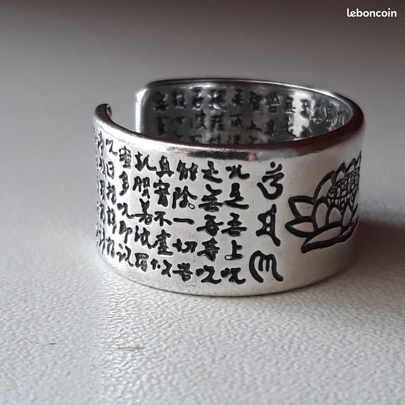 Bague Lotus et Mantra Bouddhiste Argent 990 (image 8)
