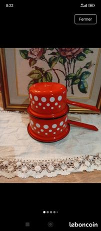 Mug en métal émaillé - Rouge à pois blancs - 400 ml – Vaisselle Emaillée