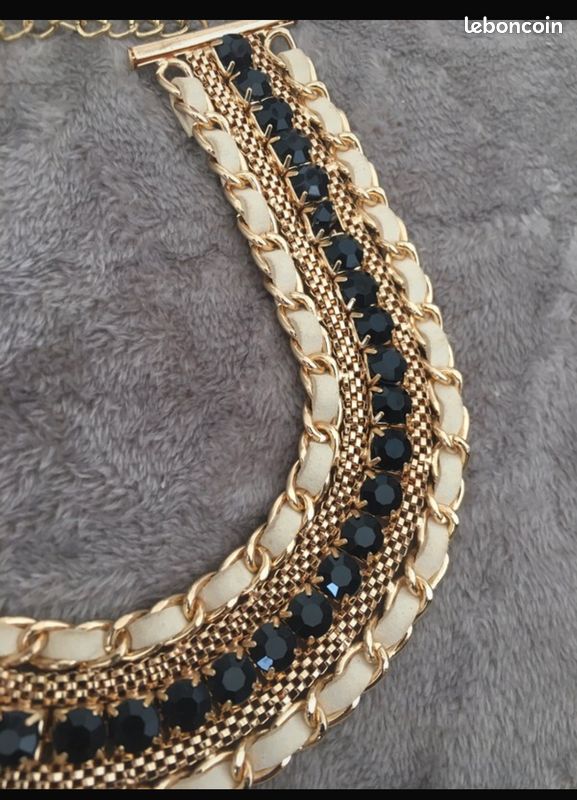 Collier noir et doré femme (image 2)