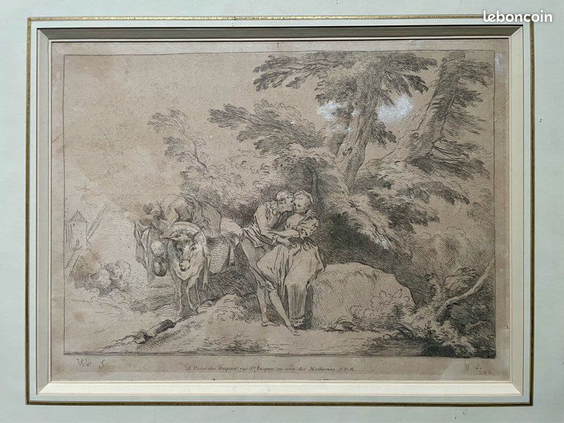 Gravure Ancienne Encadrée 1800 - The Masqueraders Par Illman Brothers, RARE !